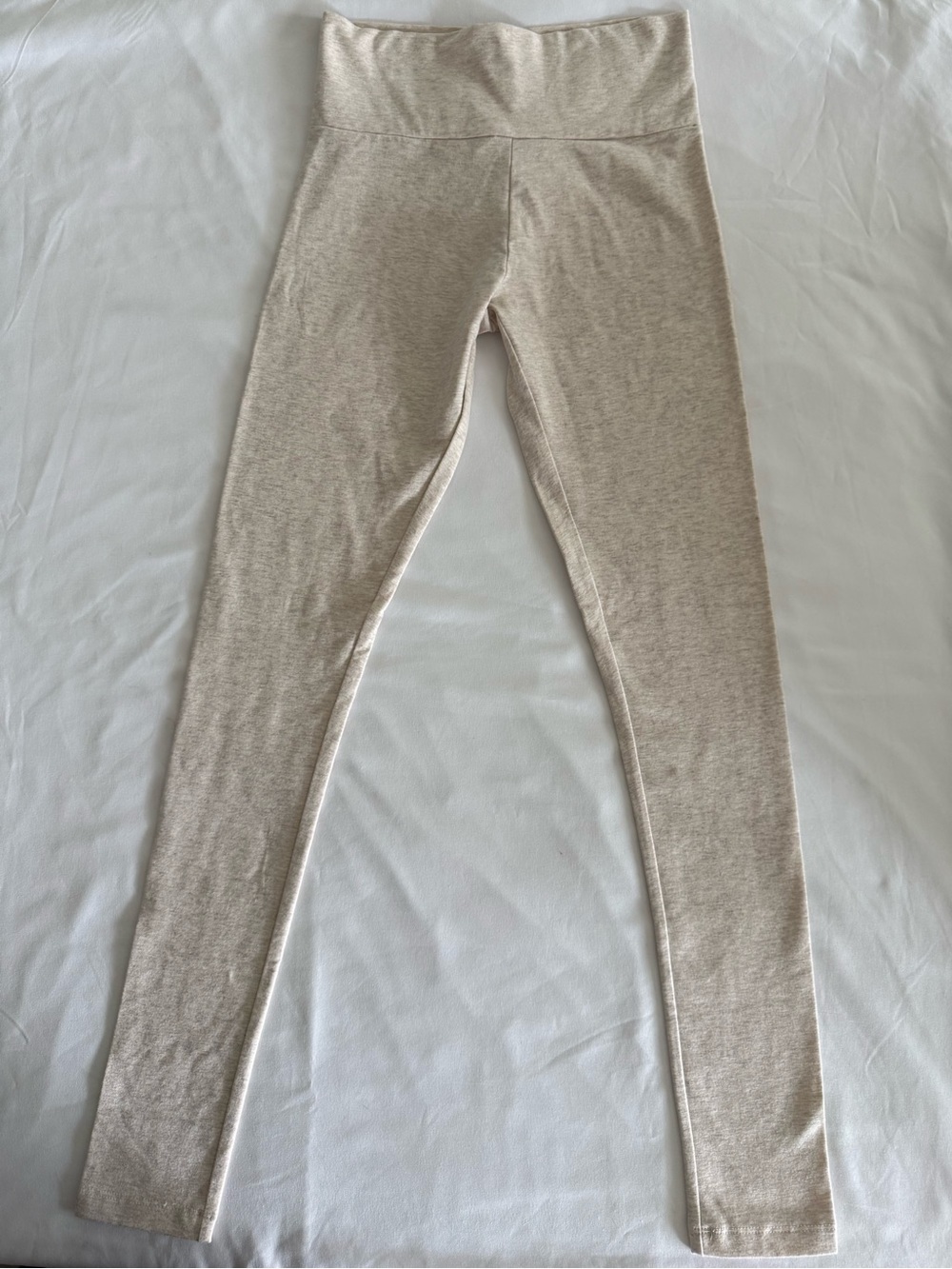 4/$20 FOREVER 21 Women’s Stretch Leggings - Wide Waistband - Oatmeal - NEW - Sm - Picture 2 of 4